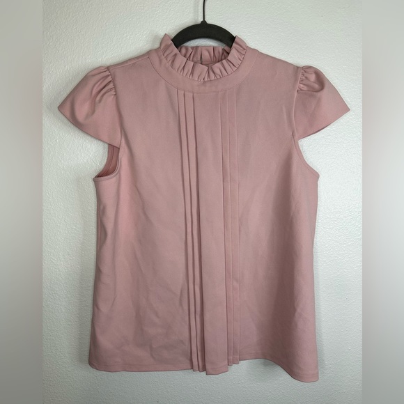 Ann Taylor | Blush Ruffle Blouse - Picture 3 of 9